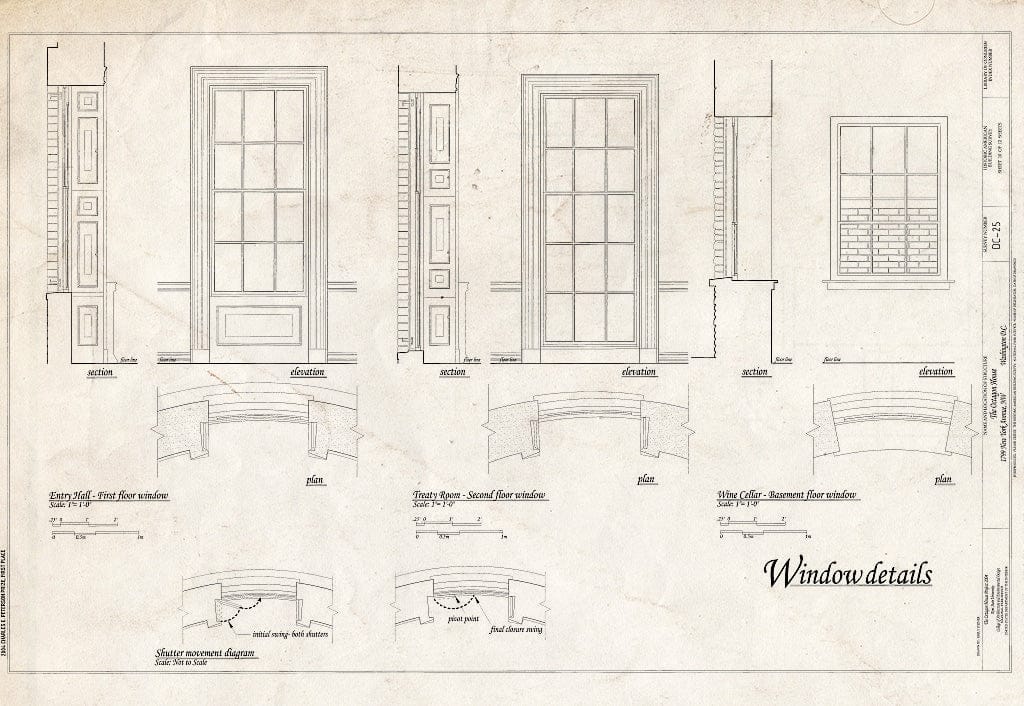 Blueprint HABS DC,WASH,8- (Sheet 10 of 12) - Octagon House, 1799 (1741) New York Avenue, Northwest, Washington, District of Columbia, DC