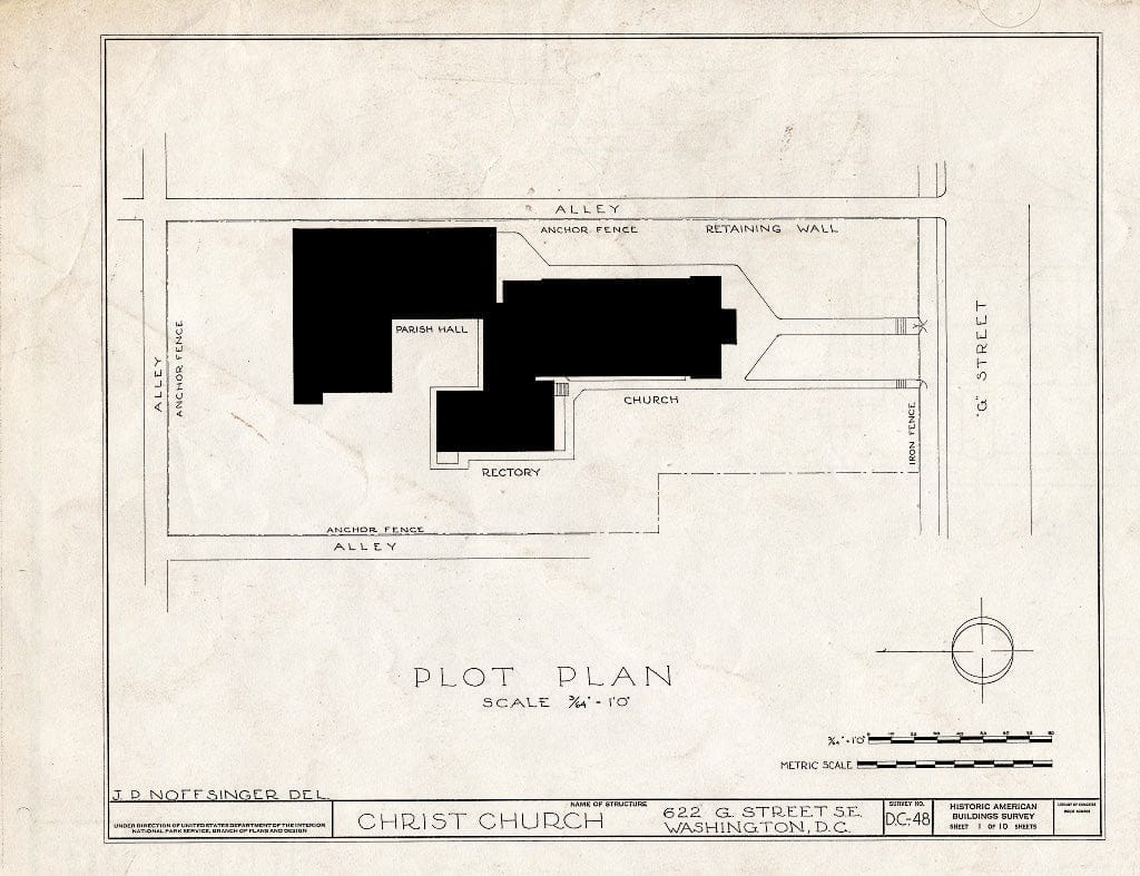 Blueprint HABS DC,WASH,139- (Sheet 1 of 10) - Christ Church, 620 G Street Southeast, Washington, District of Columbia, DC