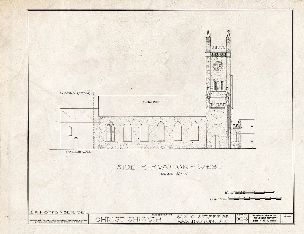 Blueprint HABS DC,WASH,139- (Sheet 4 of 10) - Christ Church, 620 G Street Southeast, Washington, District of Columbia, DC