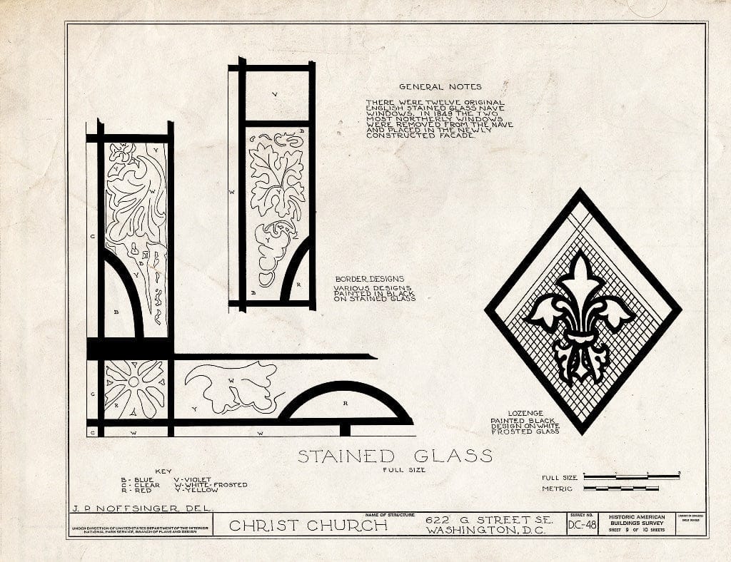 Blueprint HABS DC,WASH,139- (Sheet 9 of 10) - Christ Church, 620 G Street Southeast, Washington, District of Columbia, DC