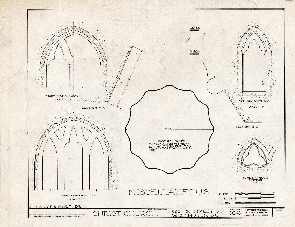 Blueprint HABS DC,WASH,139- (Sheet 10 of 10) - Christ Church, 620 G Street Southeast, Washington, District of Columbia, DC