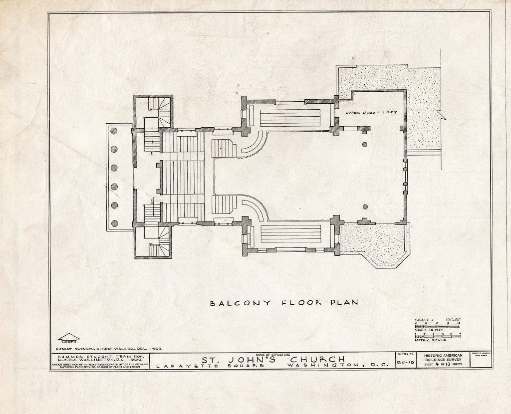 Blueprint HABS DC,WASH,29- (Sheet 4 of 13) - St. John's Church, Sixteenth & H Streets Northwest, Washington, District of Columbia, DC