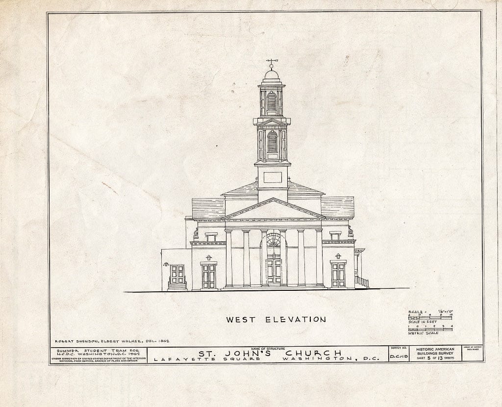 Blueprint HABS DC,WASH,29- (Sheet 5 of 13) - St. John's Church, Sixteenth & H Streets Northwest, Washington, District of Columbia, DC