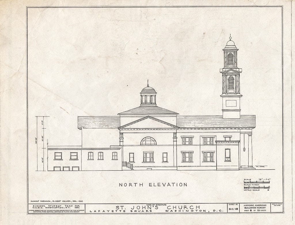 Blueprint HABS DC,WASH,29- (Sheet 8 of 13) - St. John's Church, Sixteenth & H Streets Northwest, Washington, District of Columbia, DC