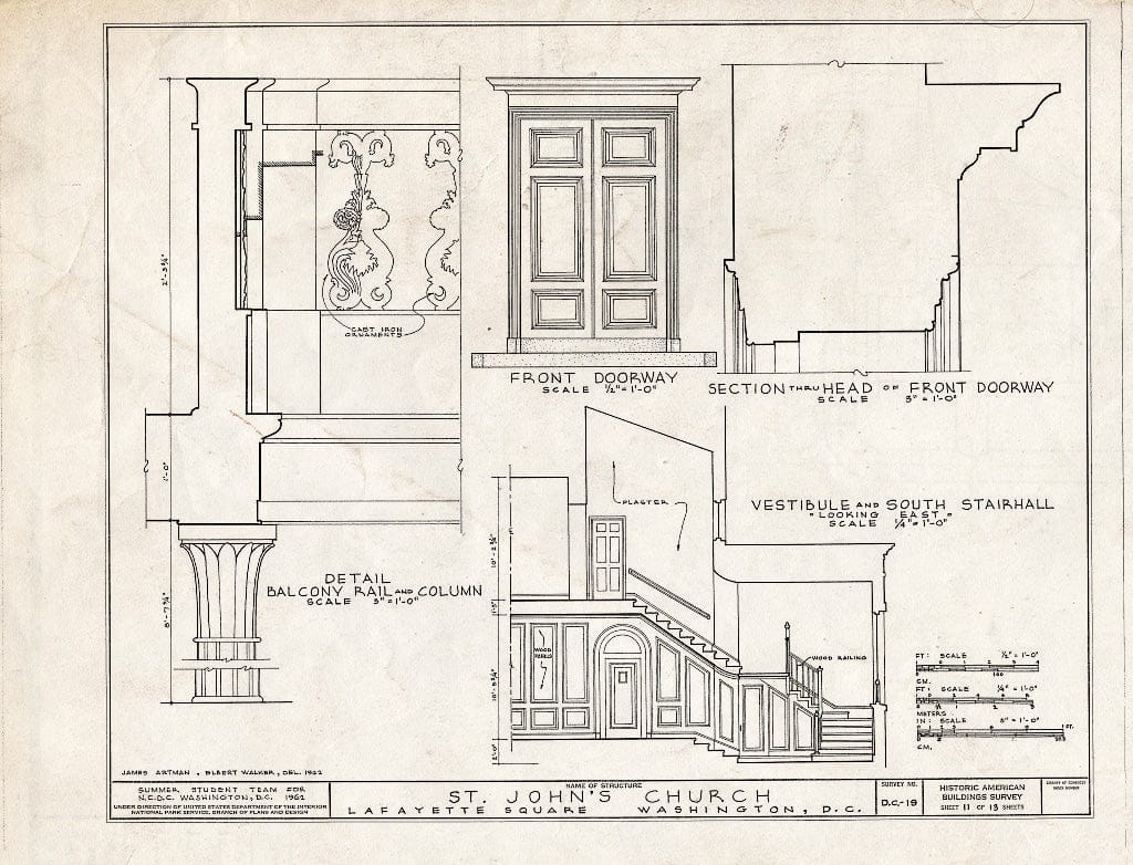 Blueprint HABS DC,WASH,29- (Sheet 11 of 13) - St. John's Church, Sixteenth & H Streets Northwest, Washington, District of Columbia, DC