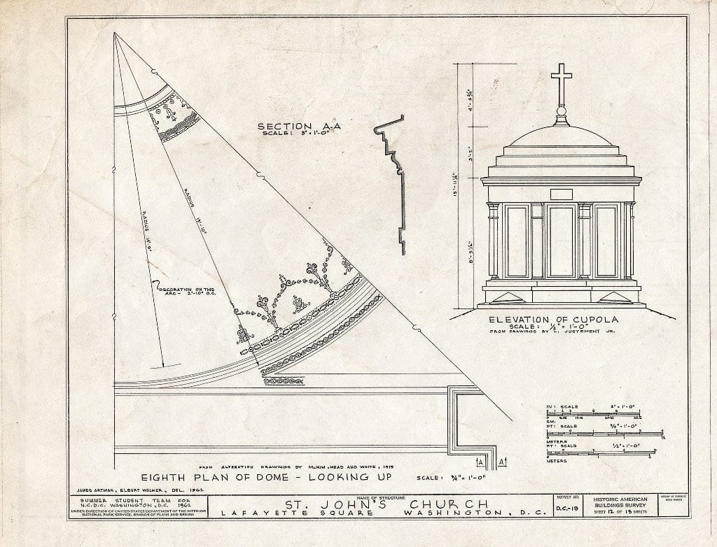 Blueprint HABS DC,WASH,29- (Sheet 12 of 13) - St. John's Church, Sixteenth & H Streets Northwest, Washington, District of Columbia, DC