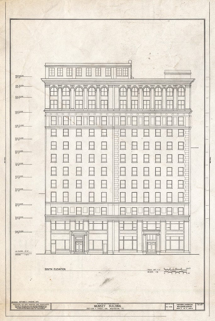 Blueprint HABS DC,WASH,237- (Sheet 4 of 6) - Munsey Building, 1327-1329 E Street Northwest, Washington, District of Columbia, DC