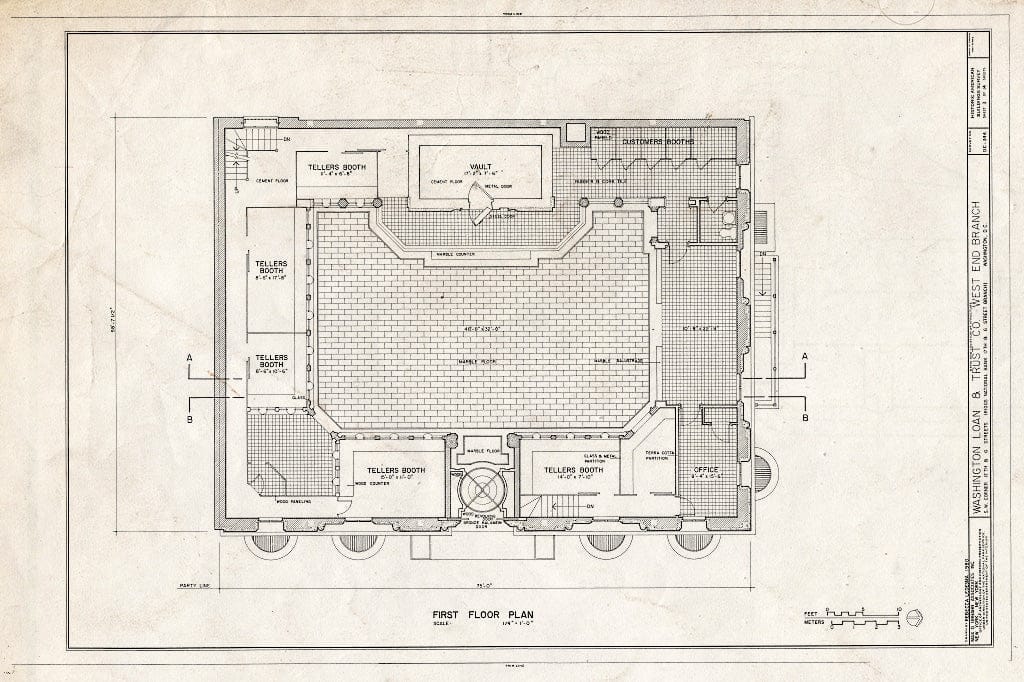 Blueprint HABS DC,WASH,540- (Sheet 3 of 14) - Washington Loan & Trust Company, West End Branch, Seventeenth & G Streets Northwest, Washington, District of Columbia, DC