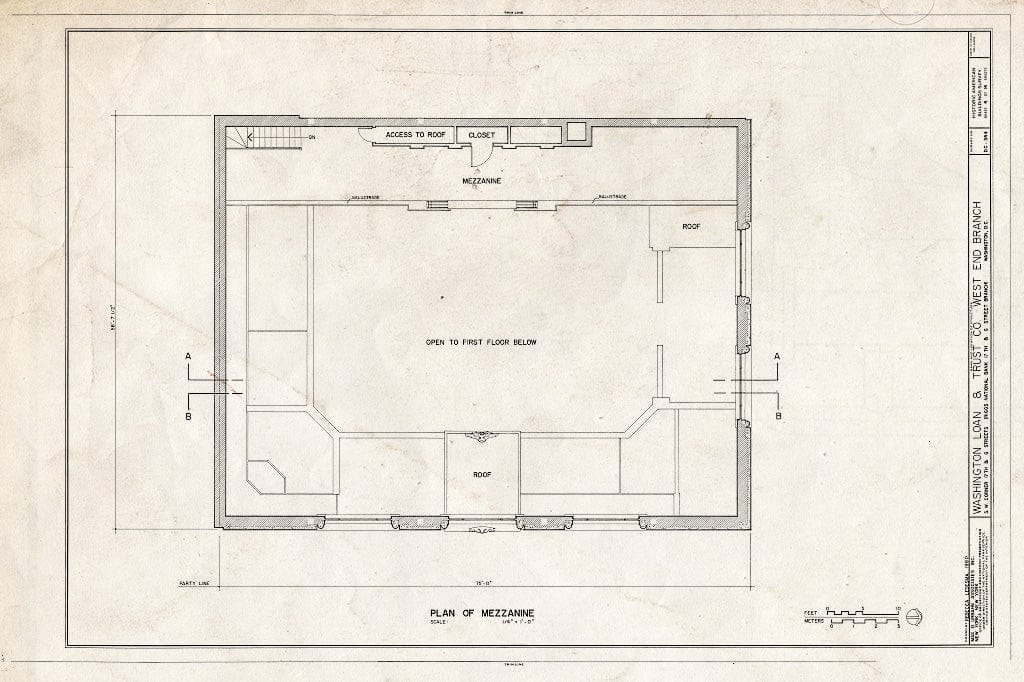 Blueprint HABS DC,WASH,540- (Sheet 4 of 14) - Washington Loan & Trust Company, West End Branch, Seventeenth & G Streets Northwest, Washington, District of Columbia, DC