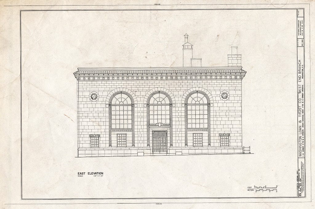 Blueprint HABS DC,WASH,540- (Sheet 8 of 14) - Washington Loan & Trust Company, West End Branch, Seventeenth & G Streets Northwest, Washington, District of Columbia, DC