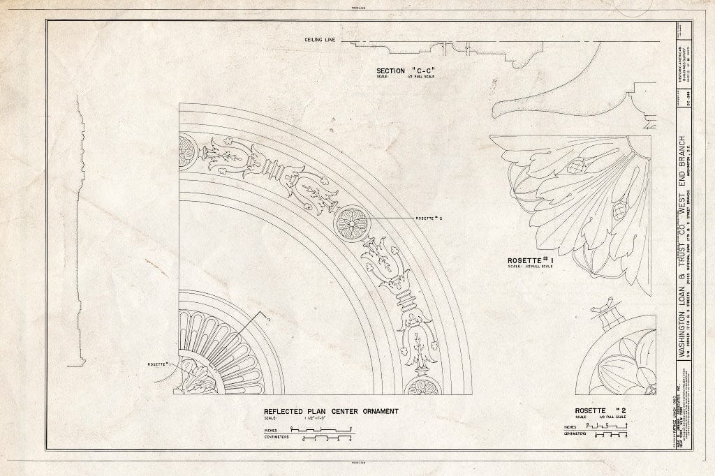 Blueprint HABS DC,WASH,540- (Sheet 11 of 14) - Washington Loan & Trust Company, West End Branch, Seventeenth & G Streets Northwest, Washington, District of Columbia, DC