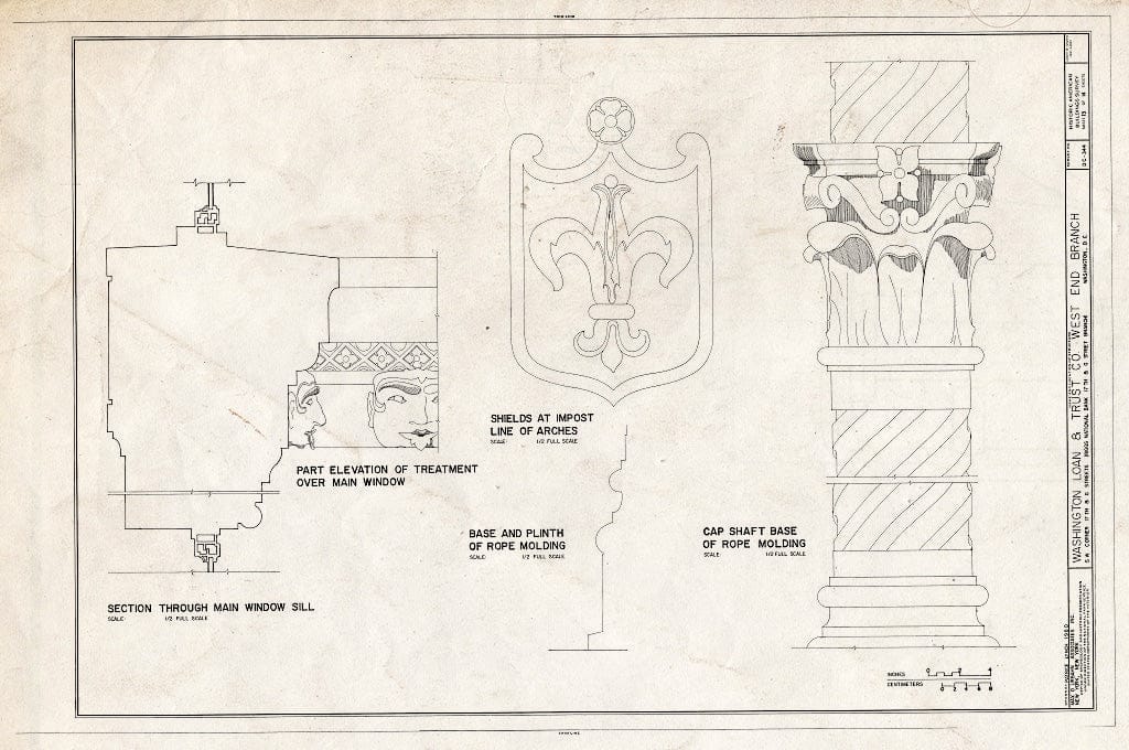 Blueprint HABS DC,WASH,540- (Sheet 13 of 14) - Washington Loan & Trust Company, West End Branch, Seventeenth & G Streets Northwest, Washington, District of Columbia, DC