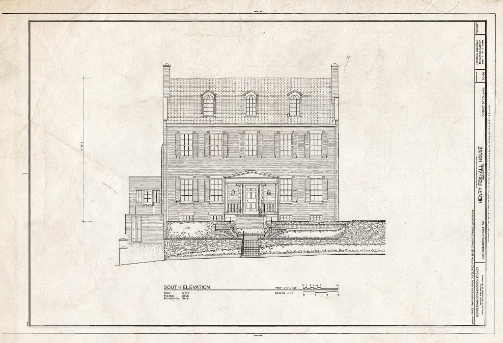 Blueprint HABS DC,GEO,54- (Sheet 3 of 3) - Henry Foxhall House, 3123 Dumbarton Street, Northwest, Washington, District of Columbia, DC
