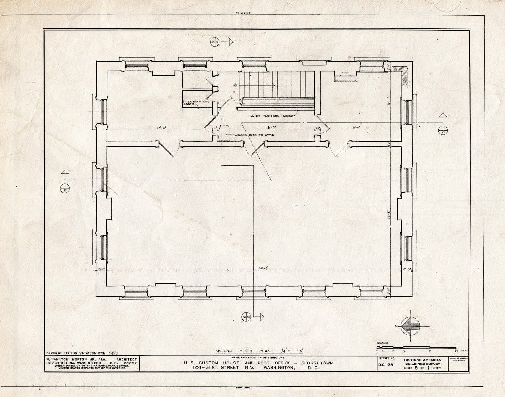 Blueprint HABS DC,GEO,31- (Sheet 5 of 11) - U.S. Customhouse & Post Office, 1221 Thirty-First Street Northwest, Washington, District of Columbia, DC