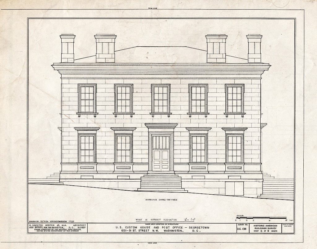 Blueprint HABS DC,GEO,31- (Sheet 6 of 11) - U.S. Customhouse & Post Office, 1221 Thirty-First Street Northwest, Washington, District of Columbia, DC