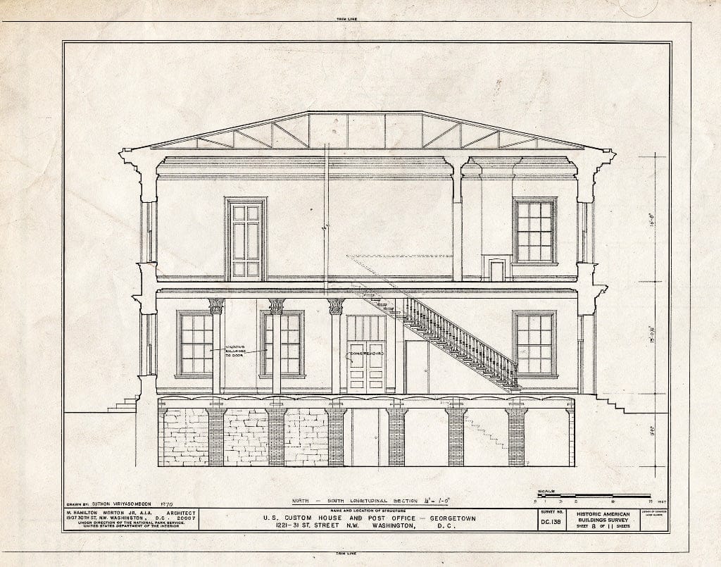Blueprint HABS DC,GEO,31- (Sheet 8 of 11) - U.S. Customhouse & Post Office, 1221 Thirty-First Street Northwest, Washington, District of Columbia, DC