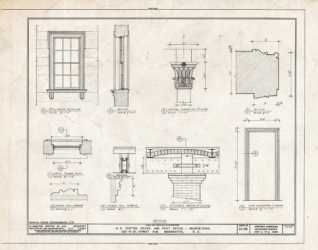 Blueprint HABS DC,GEO,31- (Sheet 11 of 11) - U.S. Customhouse & Post Office, 1221 Thirty-First Street Northwest, Washington, District of Columbia, DC