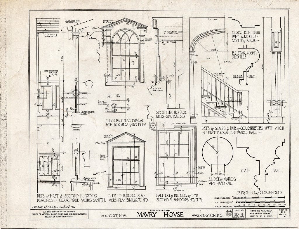 Blueprint HABS DC,WASH,119- (Sheet 4 of 5) - John Maury House, 302 C Street Northwest, Washington, District of Columbia, DC