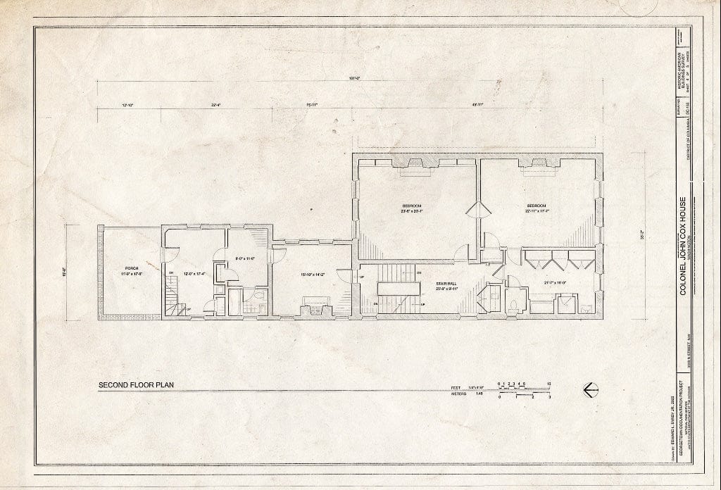 Blueprint HABS DC,GEO,37- (Sheet 4 of 5) - Colonel John Cox House, 3339 N Street, Northwest, Washington, District of Columbia, DC