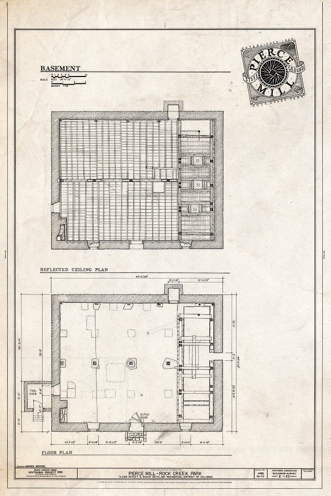 Blueprint HABS DC,WASH,109- (Sheet 2 of 22) - Pierce Mill, Tilden Street & Beach Drive Northwest, Washington, District of Columbia, DC