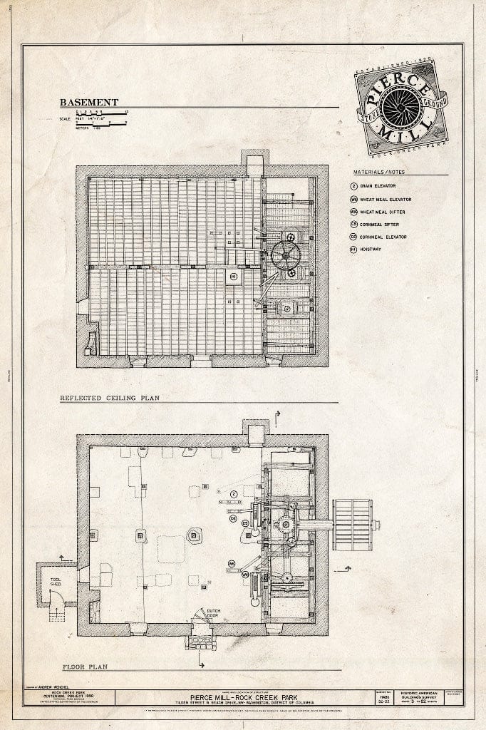 Blueprint HABS DC,WASH,109- (Sheet 3 of 22) - Pierce Mill, Tilden Street & Beach Drive Northwest, Washington, District of Columbia, DC