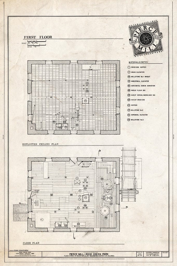 Blueprint HABS DC,WASH,109- (Sheet 5 of 22) - Pierce Mill, Tilden Street & Beach Drive Northwest, Washington, District of Columbia, DC