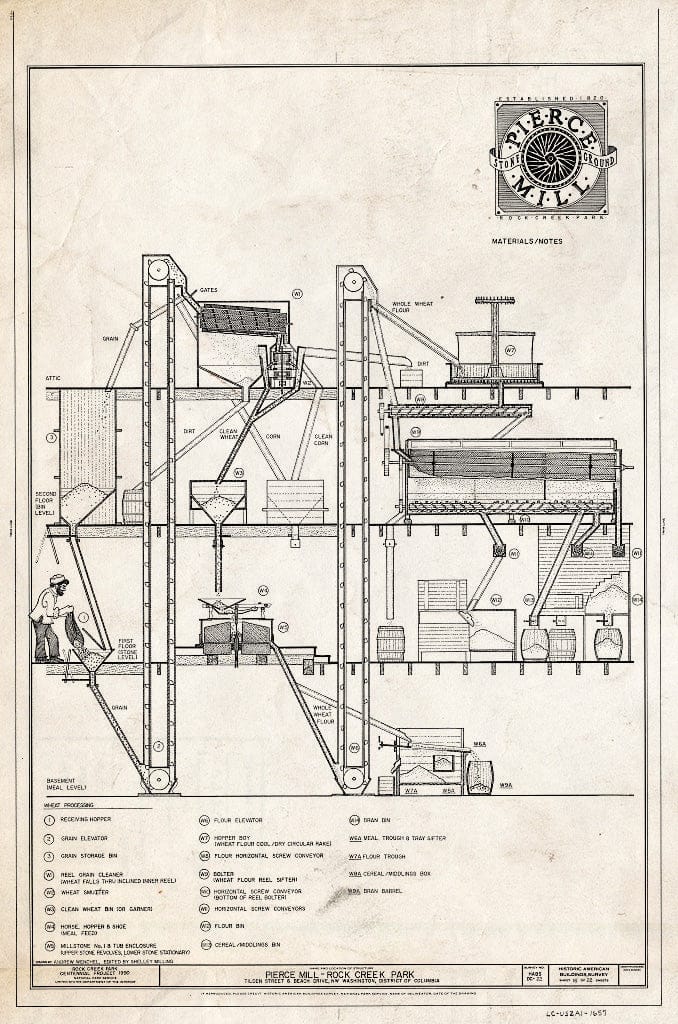Blueprint HABS DC,WASH,109- (Sheet 16 of 22) - Pierce Mill, Tilden Street & Beach Drive Northwest, Washington, District of Columbia, DC