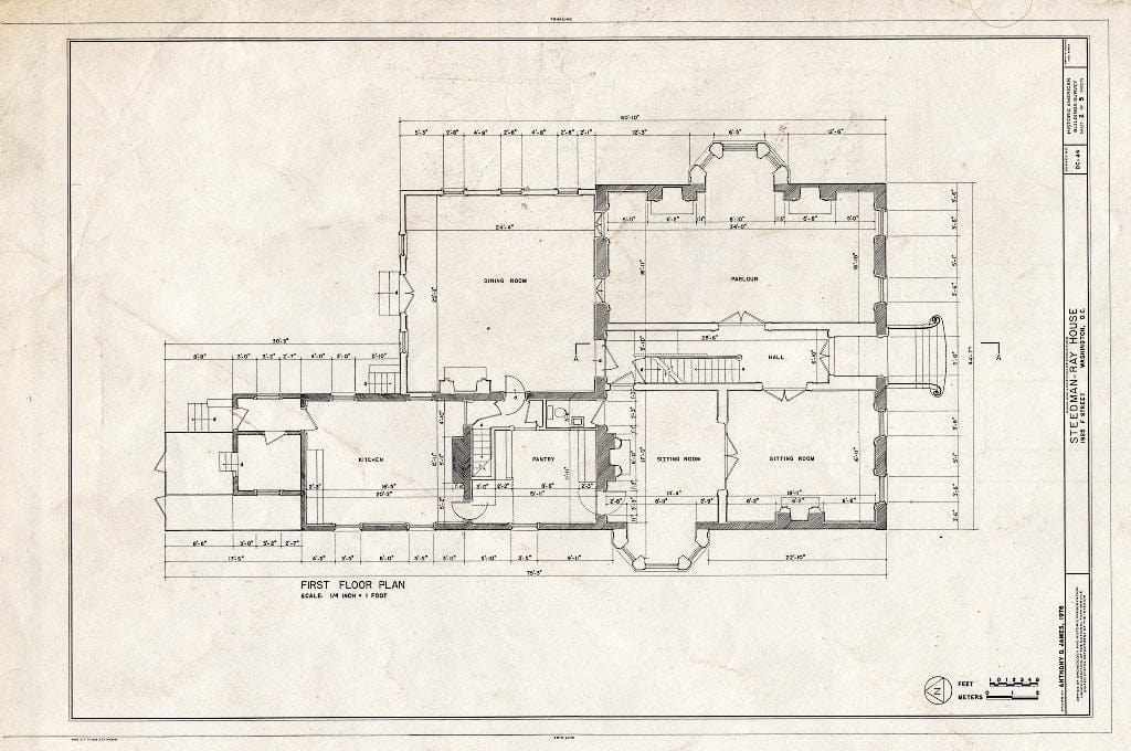 Blueprint HABS DC,WASH,138- (Sheet 2 of 5) - Steedman-Ray House, 1925 F Street Northwest, Washington, District of Columbia, DC