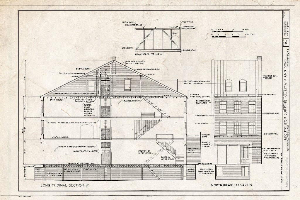 Blueprint HABS DC,WASH,308- (Sheet 3 of 3) - McCutcheon Building, 637 Indiana Avenue, Washington, District of Columbia, DC