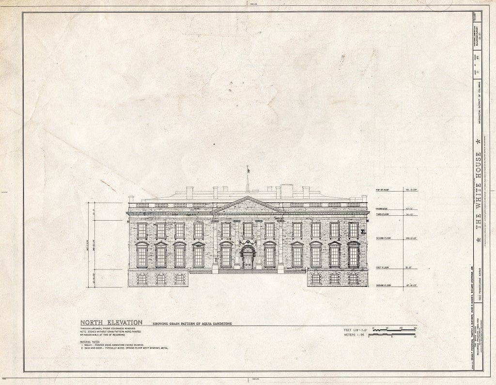Blueprint HABS DC,WASH,134- (Sheet 31 of 83) - White House, 1600 Pennsylvania Avenue, Northwest, Washington, District of Columbia, DC