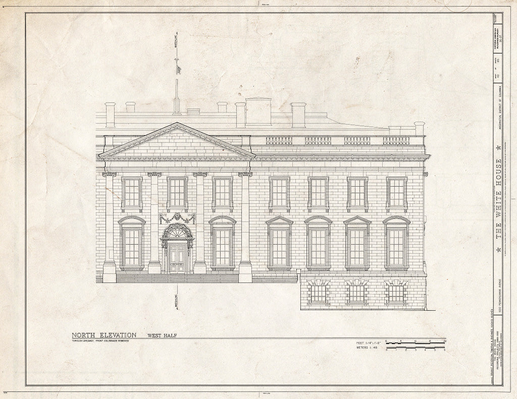 Blueprint HABS DC,WASH,134- (Sheet 40 of 83) - White House, 1600 Pennsylvania Avenue, Northwest, Washington, District of Columbia, DC