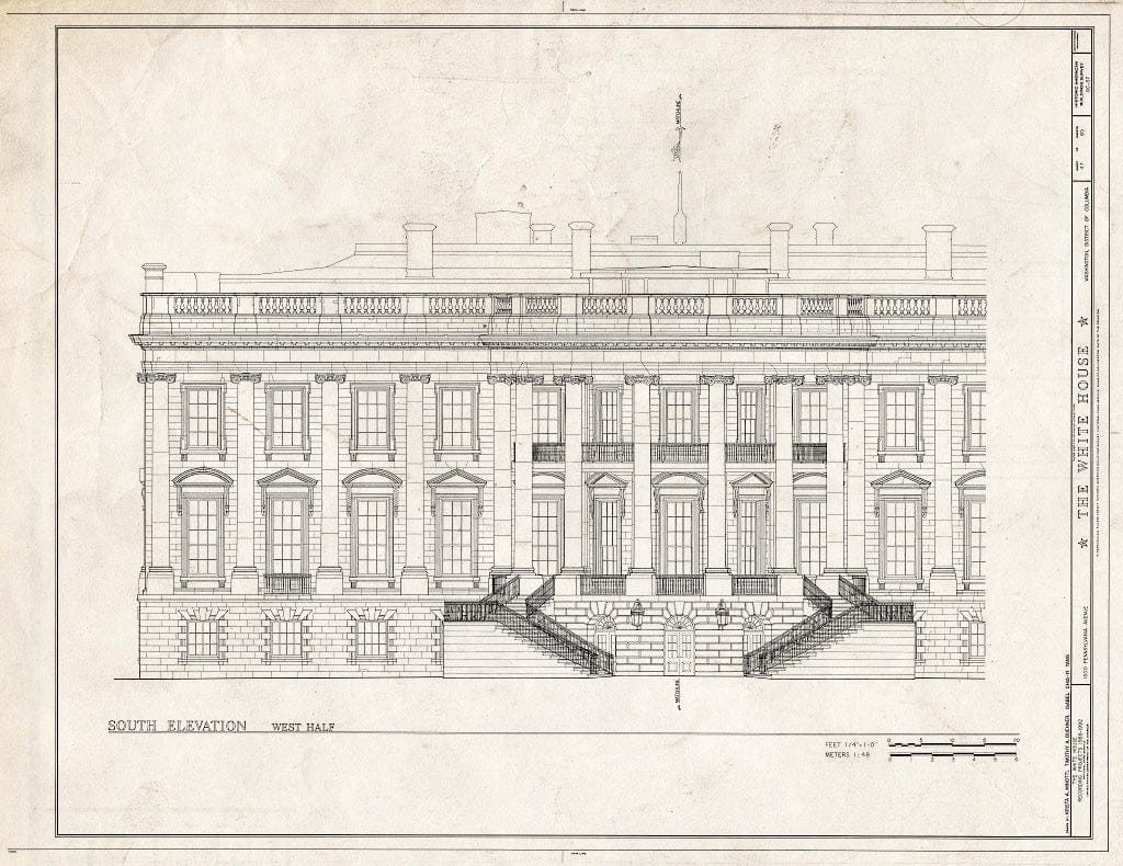 Blueprint HABS DC,WASH,134- (Sheet 47 of 83) - White House, 1600 Pennsylvania Avenue, Northwest, Washington, District of Columbia, DC