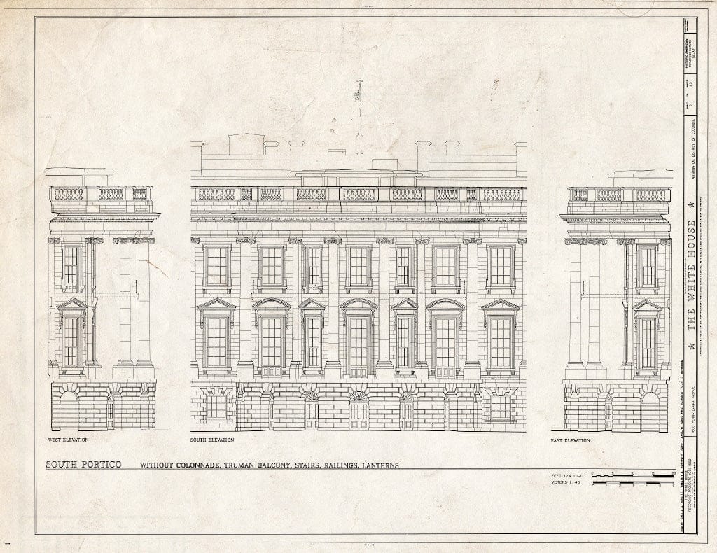 Blueprint HABS DC,WASH,134- (Sheet 51 of 83) - White House, 1600 Pennsylvania Avenue, Northwest, Washington, District of Columbia, DC
