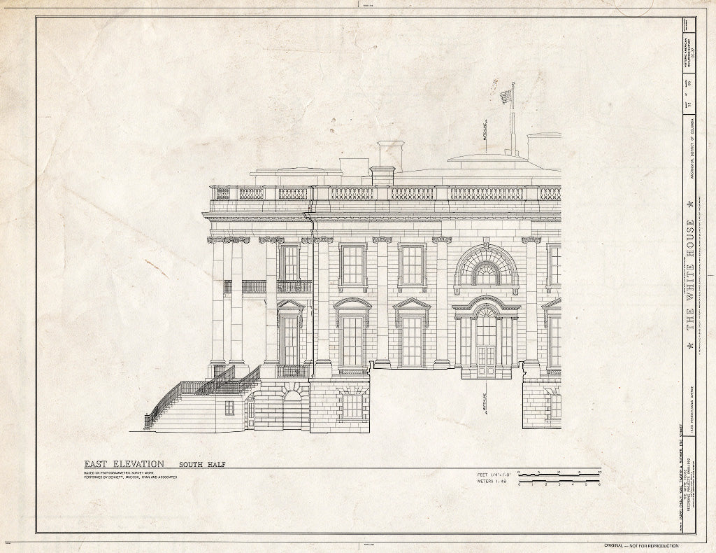 Blueprint HABS DC,WASH,134- (Sheet 53 of 83) - White House, 1600 Pennsylvania Avenue, Northwest, Washington, District of Columbia, DC