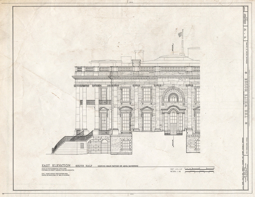 Blueprint HABS DC,WASH,134- (Sheet 55 of 83) - White House, 1600 Pennsylvania Avenue, Northwest, Washington, District of Columbia, DC