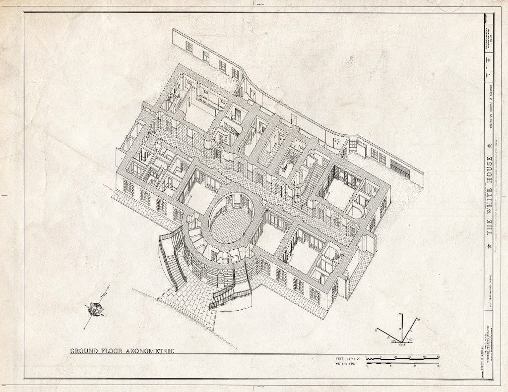 Blueprint HABS DC,WASH,134- (Sheet 70 of 83) - White House, 1600 Pennsylvania Avenue, Northwest, Washington, District of Columbia, DC