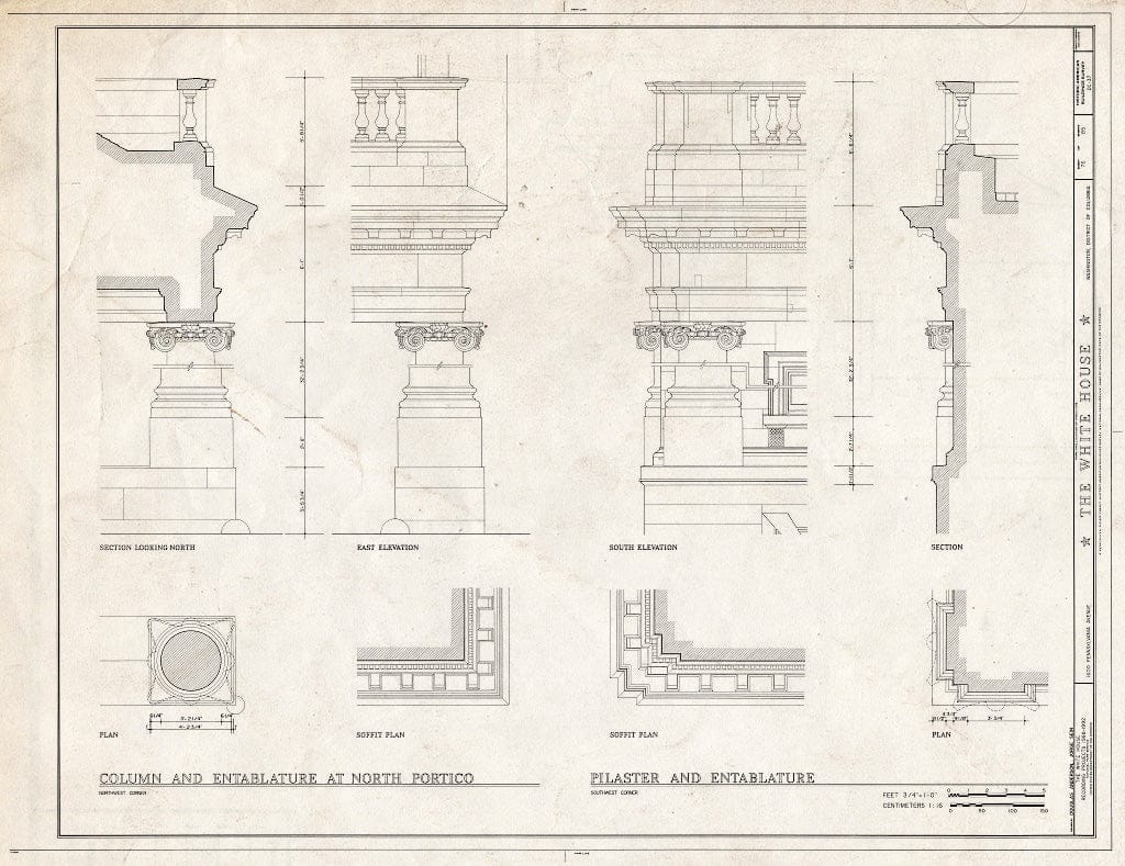 Blueprint HABS DC,WASH,134- (Sheet 76 of 83) - White House, 1600 Pennsylvania Avenue, Northwest, Washington, District of Columbia, DC