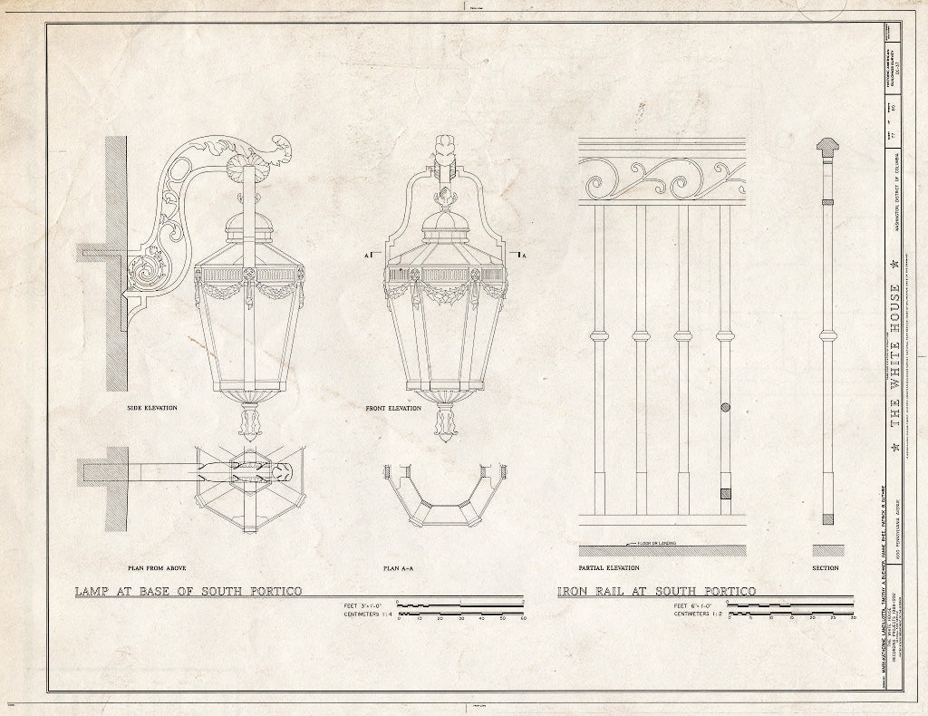 Blueprint HABS DC,WASH,134- (Sheet 77 of 83) - White House, 1600 Pennsylvania Avenue, Northwest, Washington, District of Columbia, DC