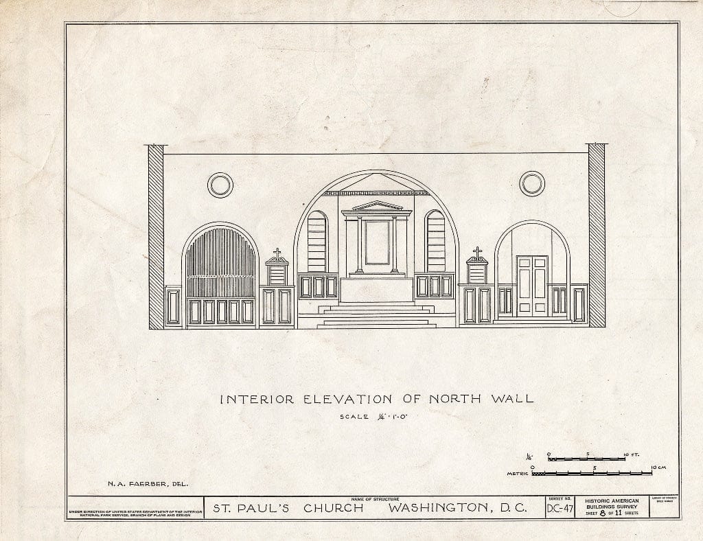 Blueprint HABS DC,WASH,19- (Sheet 8 of 11) - St. Paul's Episcopal Church, Rock Creek Parish, Washington, District of Columbia, DC