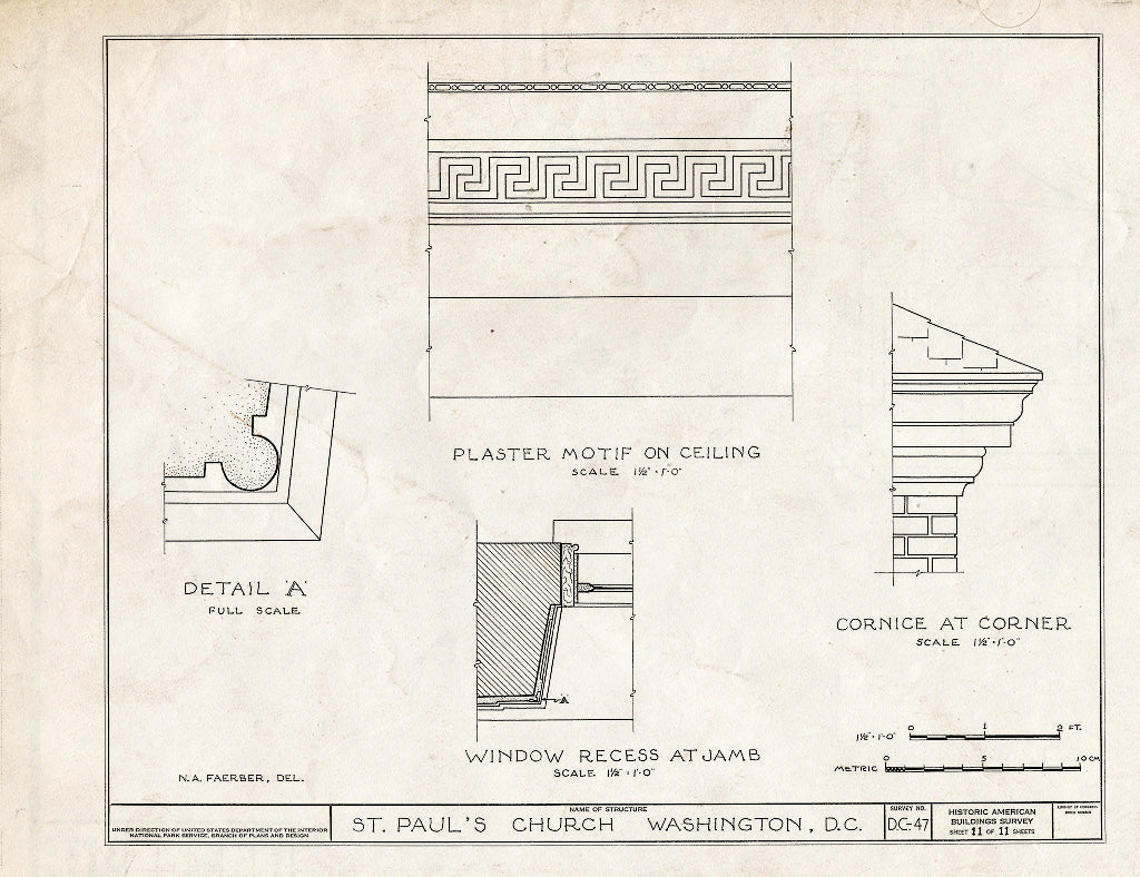 Blueprint HABS DC,WASH,19- (Sheet 11 of 11) - St. Paul's Episcopal Church, Rock Creek Parish, Washington, District of Columbia, DC