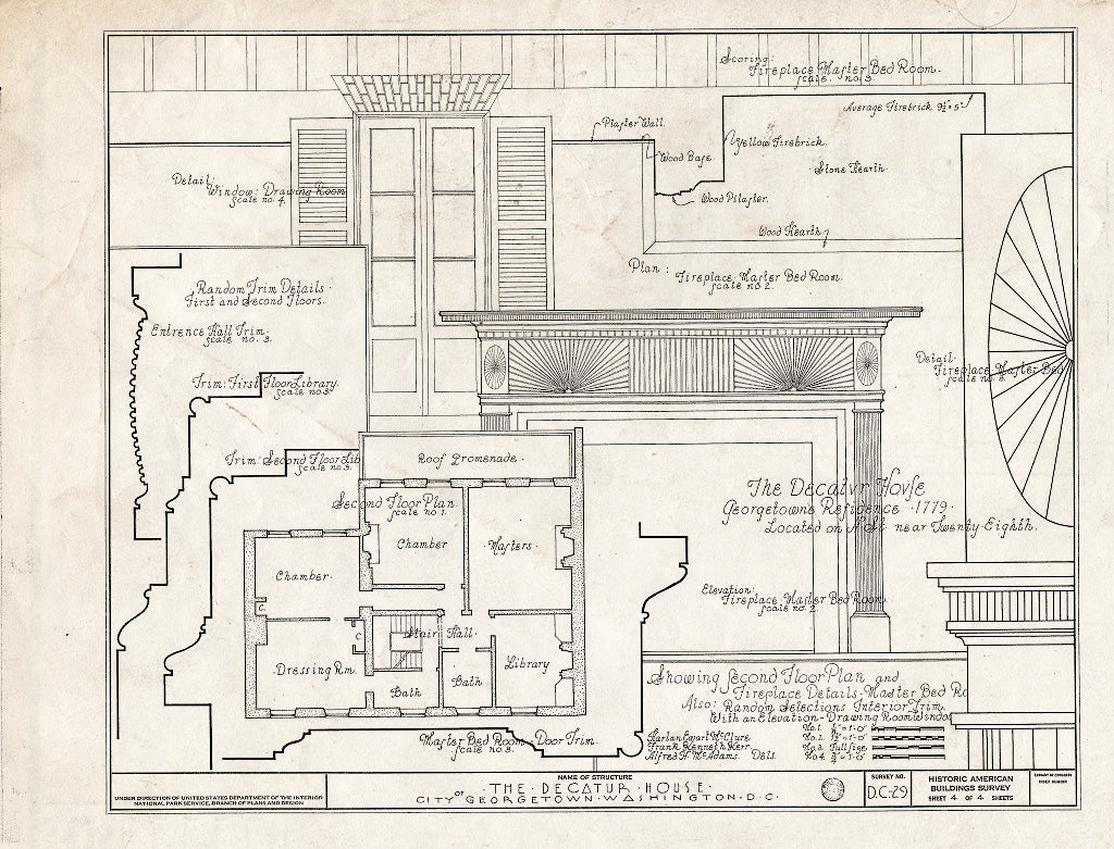 Blueprint HABS DC,GEO,43- (Sheet 4 of 4) - Decatur-Gunther House, 2812 N Street Northwest, Washington, District of Columbia, DC