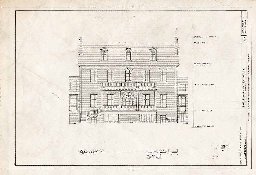 Blueprint HABS DC,GEO,12 (Sheet 3 of 43) - Bowie-Sevier House, 3124 Q Street, Northwest, Washington, District of Columbia, DC