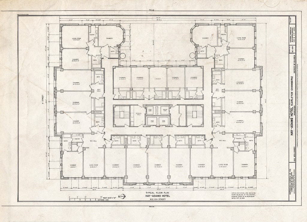Blueprint HABS DC,WASH,434- (Sheet 2 of 2) - Hay-Adams Hotel, 800 Sixteenth Street, Northwest, Washington, District of Columbia, DC