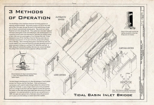 Blueprint 3 Methods of Operation - Tidal Reservoir, Inlet Bridge, Ohio Drive, Spanning Inlet of Tidal Basin, Washington, District of Columbia, DC