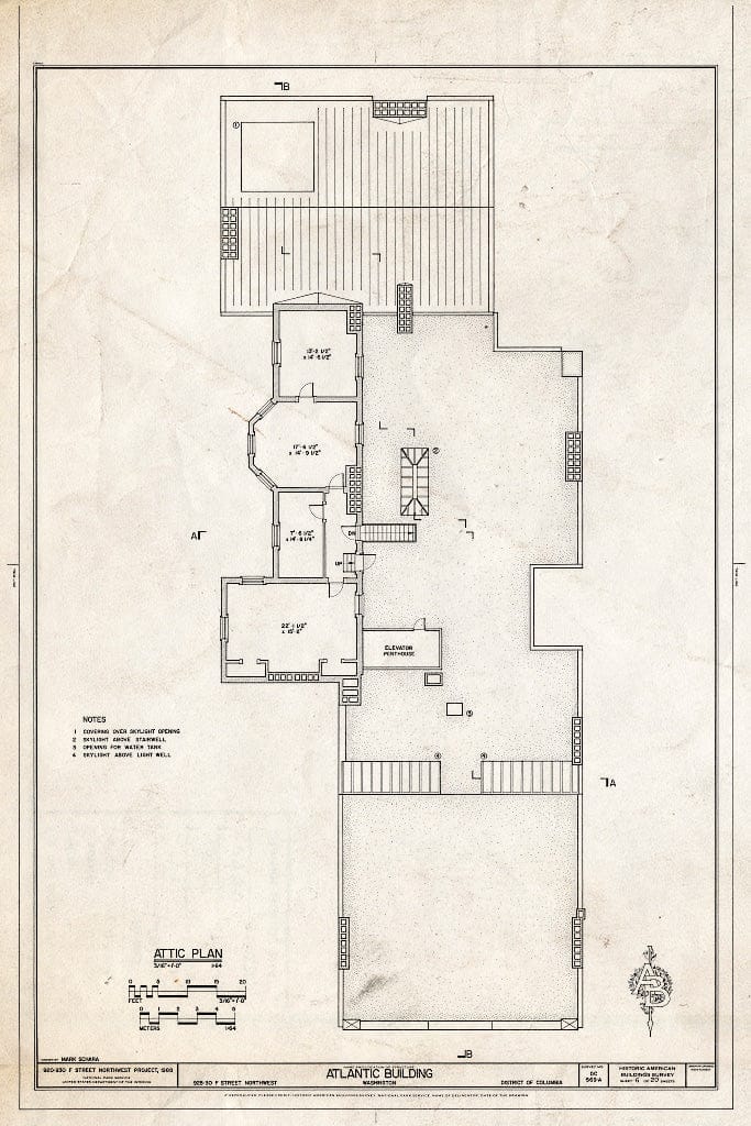 Blueprint HABS, DC, WASH, 585A- (Sheet 6 of 20) - Atlantic Building, 930 F Street, Northwest, Washington, District of Columbia, DC