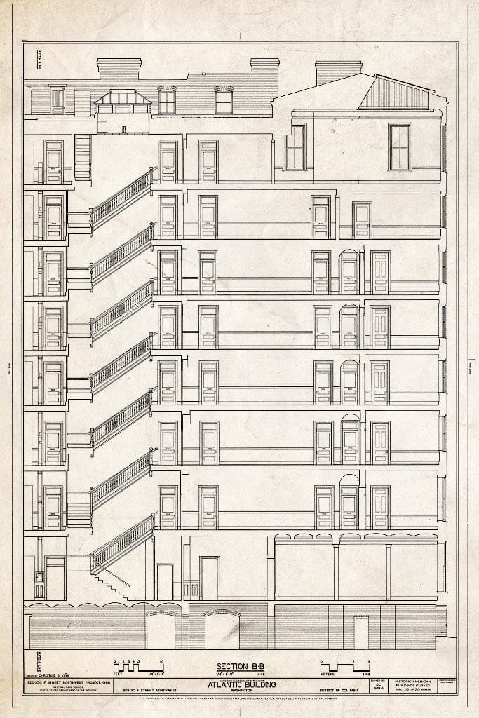 Blueprint HABS, DC, WASH, 585A- (Sheet 10 of 20) - Atlantic Building, 930 F Street, Northwest, Washington, District of Columbia, DC