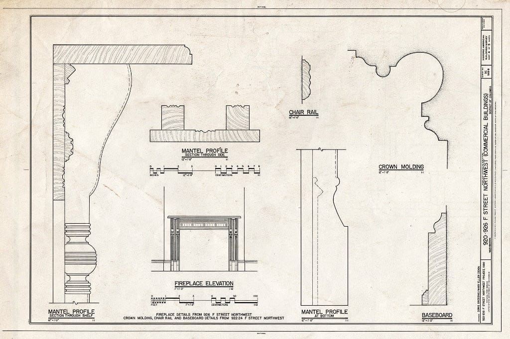 Blueprint HABS DC,WASH,585-B- (Sheet 4 of 5) - 920-926 F Street, Northwest (Commercial Buildings), Washington, District of Columbia, DC
