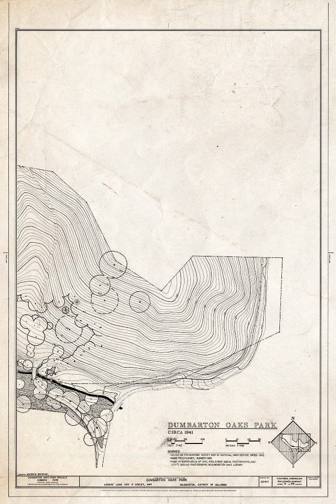 Blueprint HABS DC,GEO,175- (Sheet 9 of 28) - Dumbarton Oaks Park, Thirty-Second & R Streets Northwest, Washington, District of Columbia, DC