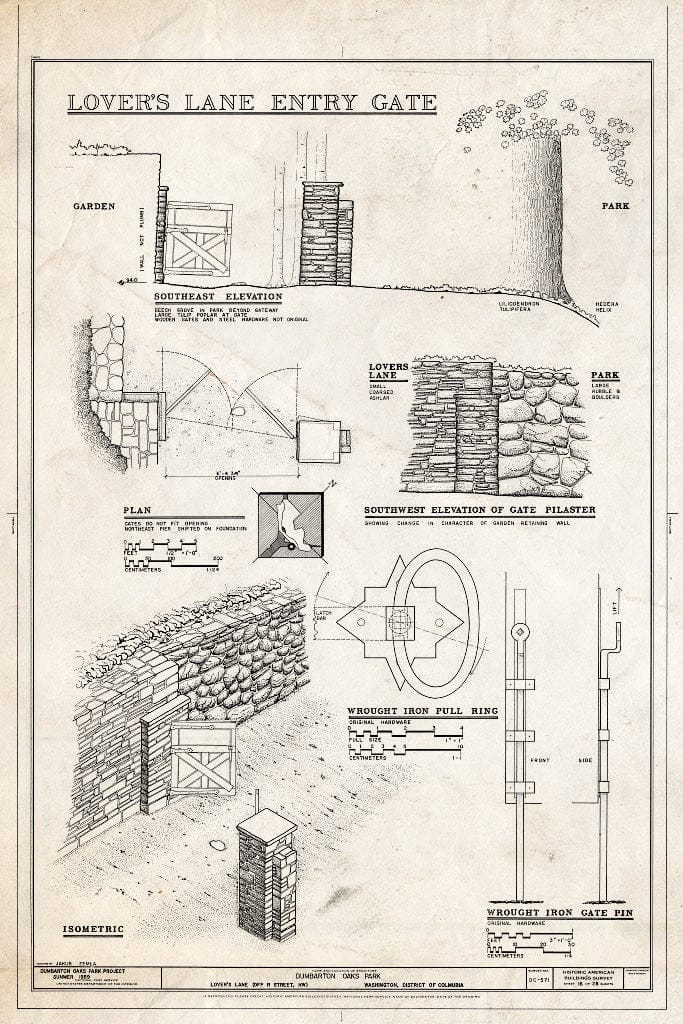 Blueprint HABS DC,GEO,175- (Sheet 16 of 28) - Dumbarton Oaks Park, Thirty-Second & R Streets Northwest, Washington, District of Columbia, DC