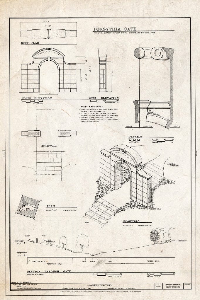 Blueprint HABS DC,GEO,175- (Sheet 19 of 28) - Dumbarton Oaks Park, Thirty-Second & R Streets Northwest, Washington, District of Columbia, DC